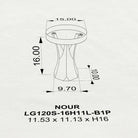 Coffee Table 19" to 47" for Sofa Side to Center - 120S Nour - 3D Drawings
