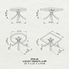 Coffee Table 29" Round & Square for Modern Living Rooms - 127 Zolia - 3D Drawings