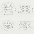 Coffee Table 35" or 41" for Nature-Inspired Home - 124 Blosome - SRU35 3D drawings