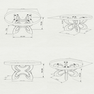 Coffee Table 35" or 41" for Nature-Inspired Home - 124 Blosome - SRU41 3D drawings
