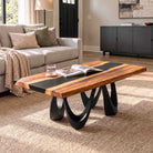 Coffee Table Base 16" H in Curved Steel for DIY Projects - 105 Wavea - Only base whitebackground