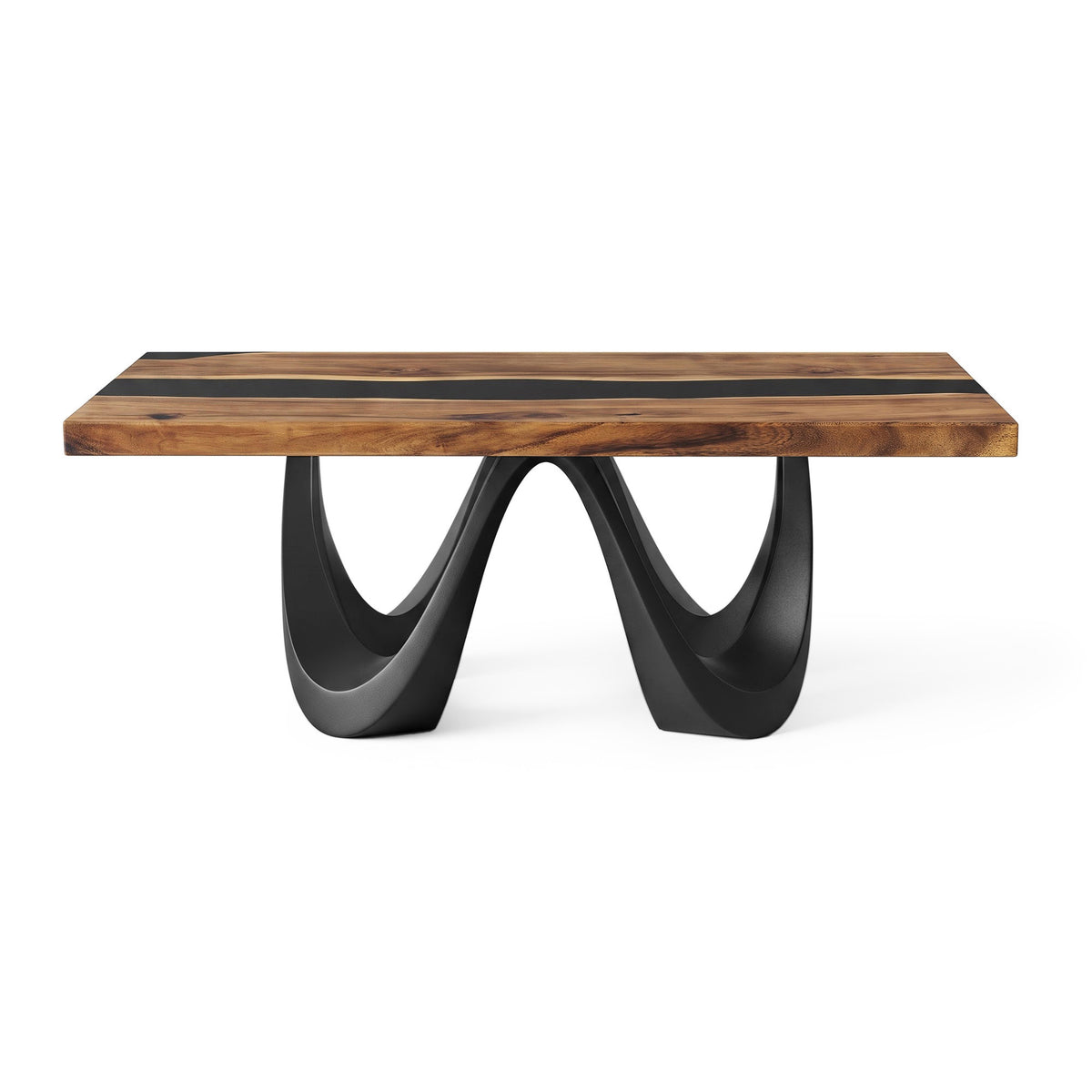 Coffee Table Base 16" H in Curved Steel for DIY Projects - 105 Wavea - Only base whitebackground