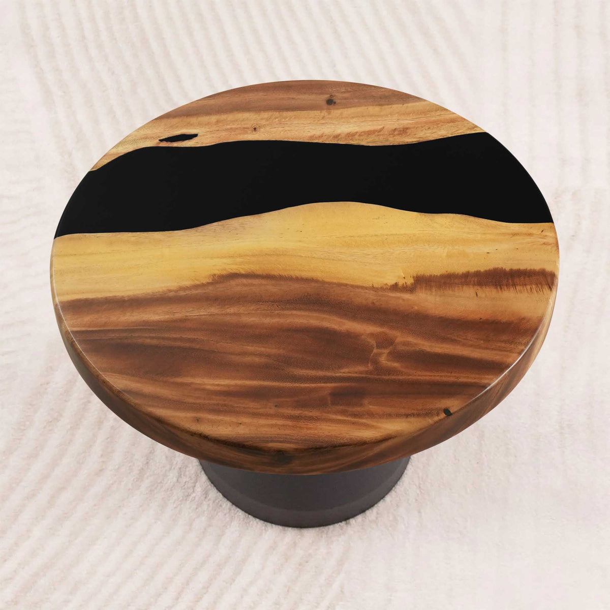Coffee Table for Modern Living Space, Handcrafted Unique Design - 119 Flare - round epoxy 19" top