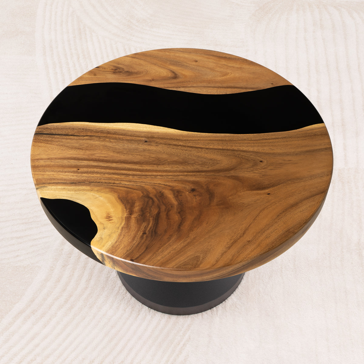 Coffee Table for Modern Living Space, Handcrafted Unique Design - 119 Flare - round epoxy 41" top