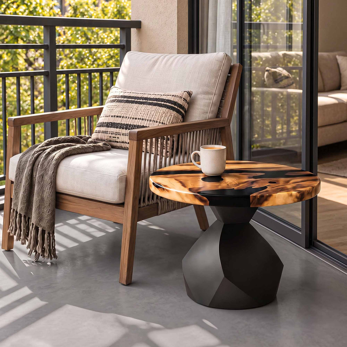 Coffee Table for Modern Living Space, Handcrafted Unique Design - 119B Flare - Interior