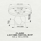 Coffee Table for Modern Living Space, Handcrafted Unique Design - 119B Flare - 3D Drawings