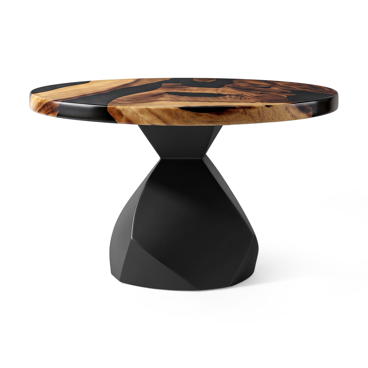 Coffee Table for Modern Living Space, Handcrafted Unique Design - 119B Flare - White background 