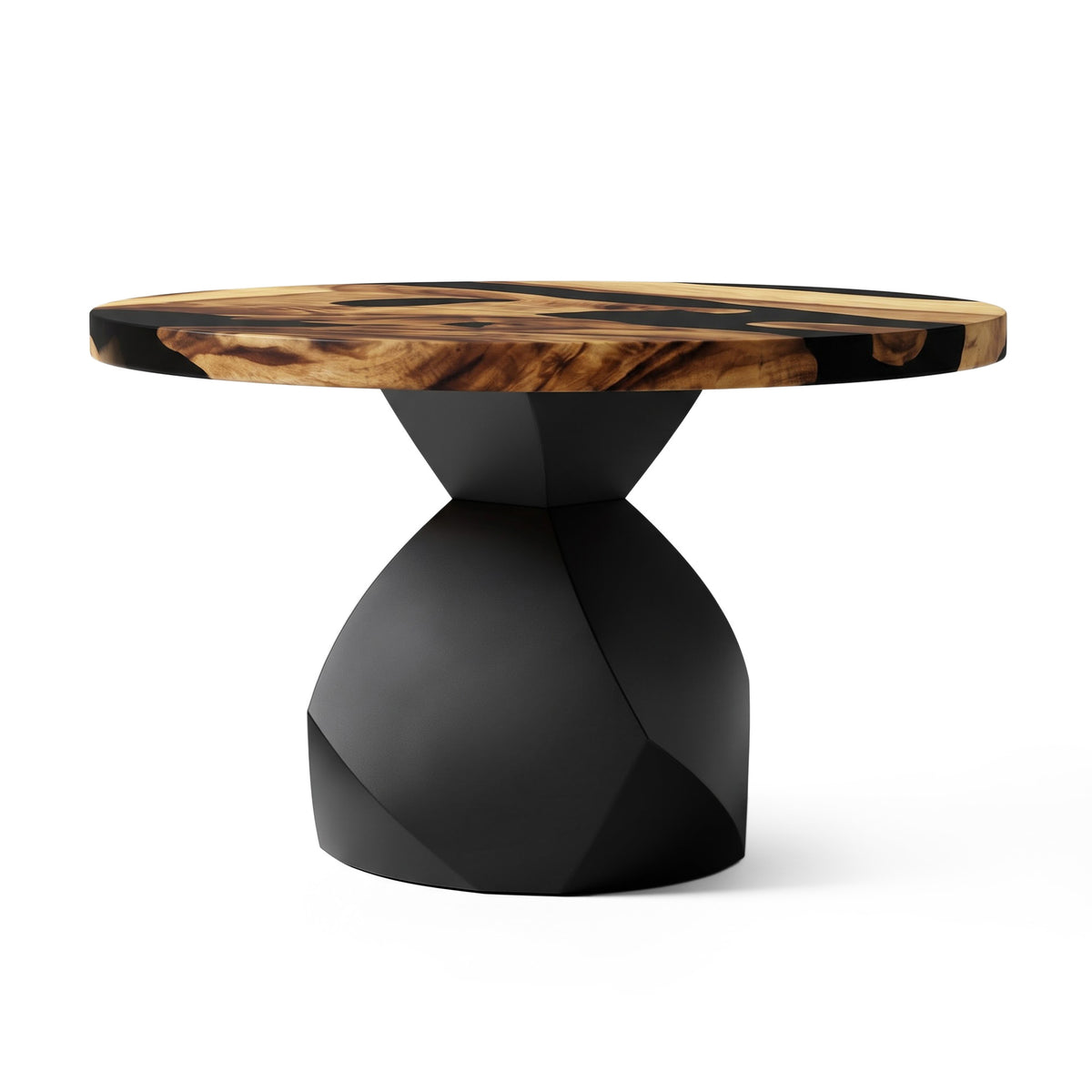 Coffee Table for Modern Living Space, Handcrafted Unique Design - 119B Flare - White background 