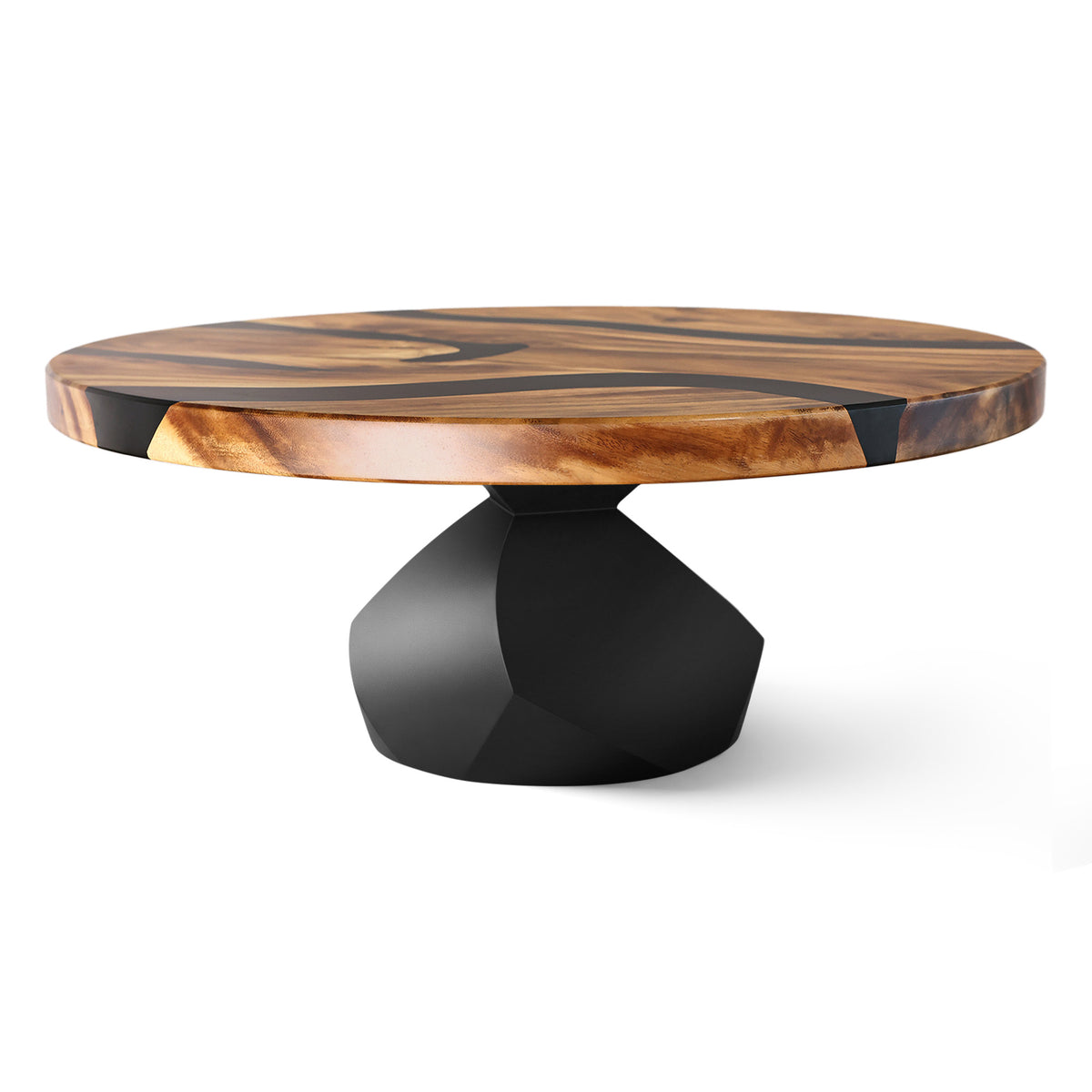 Coffee Table for Modern Living Space, Handcrafted Unique Design - 119G  Flare - SRU41 White background
