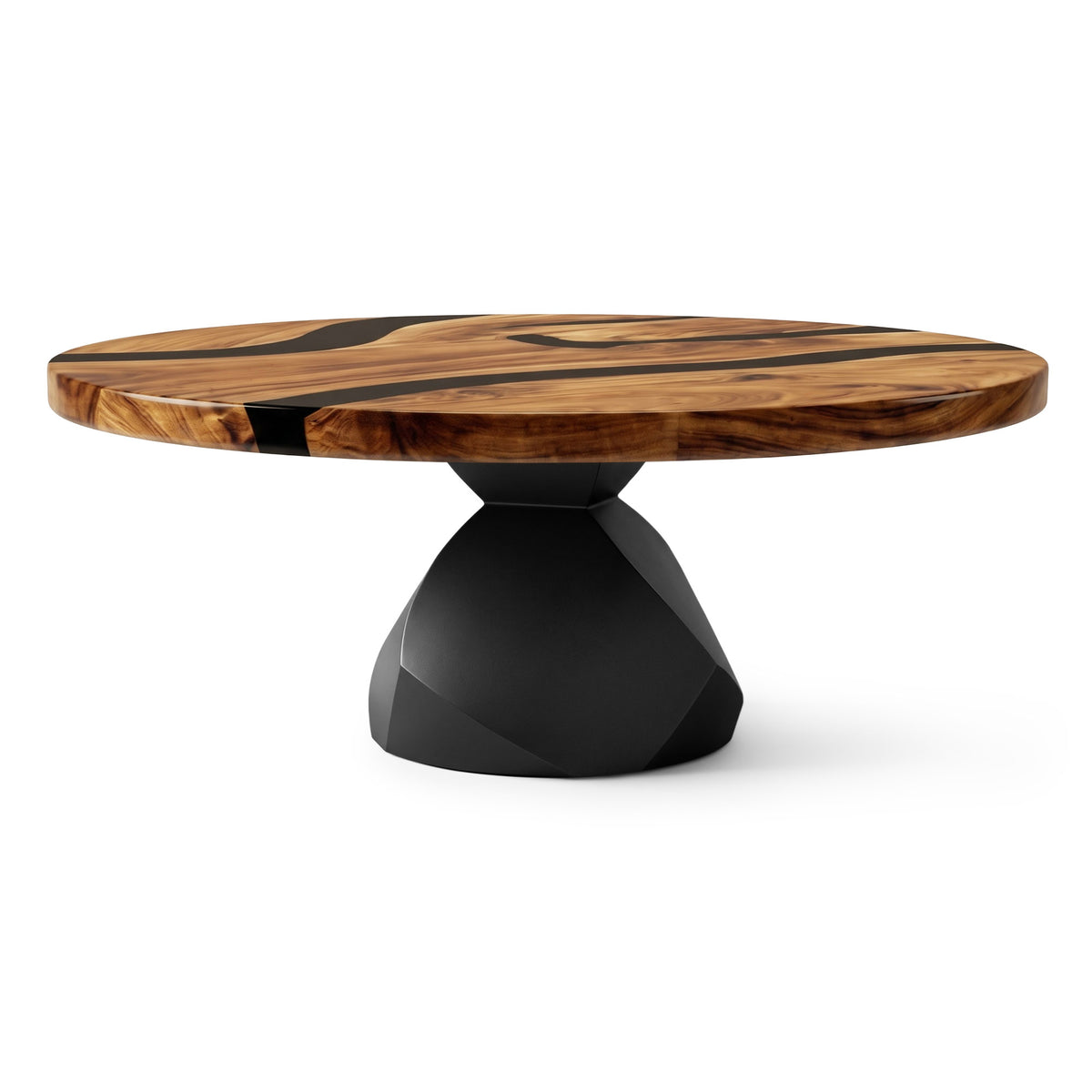 Coffee Table for Modern Living Space, Handcrafted Unique Design - 119G  Flare - SRU41 White background