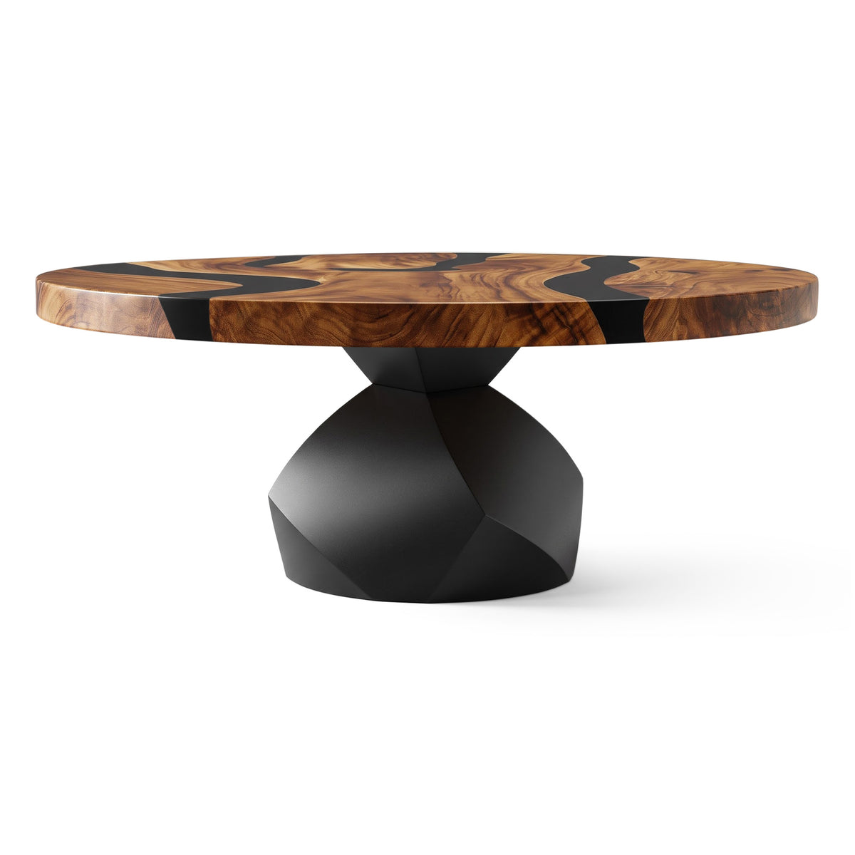 Coffee Table for Modern Living Space, Handcrafted Unique Design - 119G  Flare - SRU41 White background