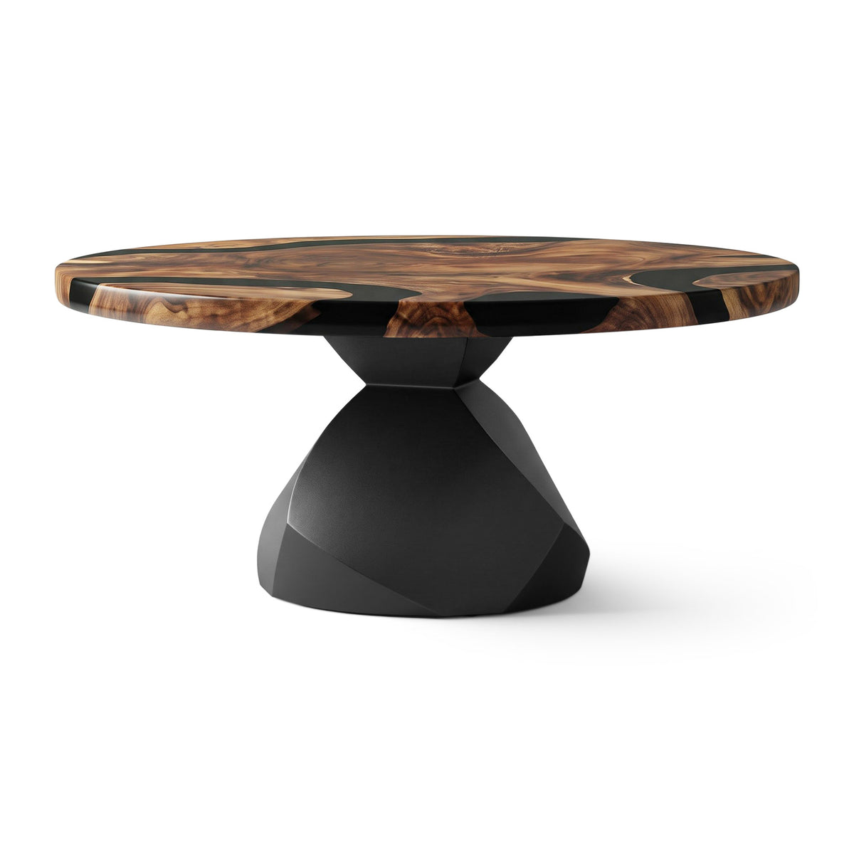 Coffee Table for Modern Living Space, Handcrafted Unique Design - 119G Flare - White background 