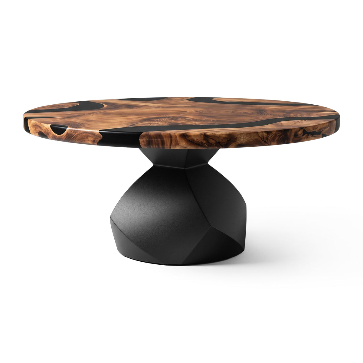 Coffee Table for Modern Living Space, Handcrafted Unique Design - 119G Flare - White background 