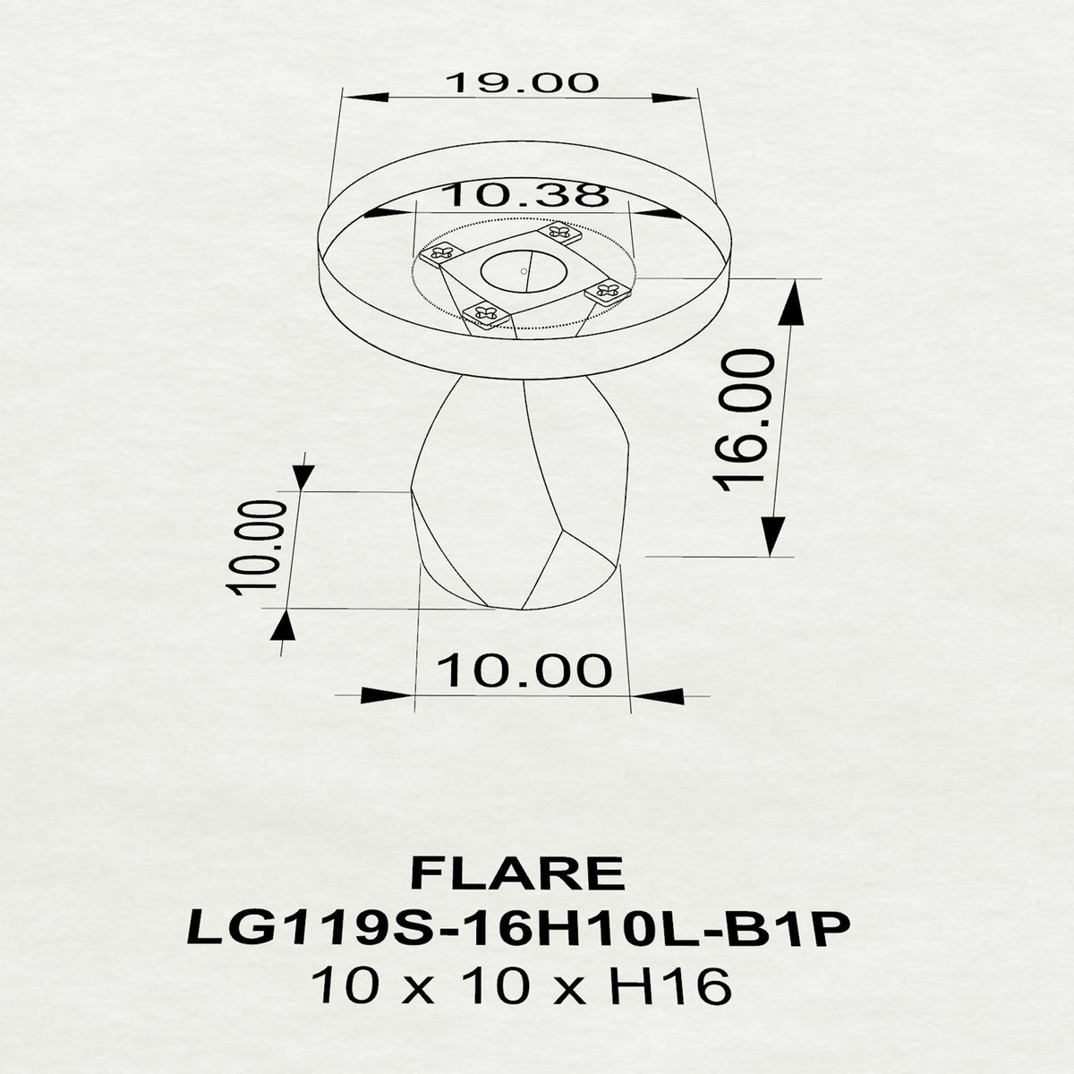 Coffee Table for Modern Living Space, Handcrafted Unique Design - 119S Flare - 3D Drawings