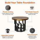 Coffee Table with Diadem 16" H Metal Table Base 
