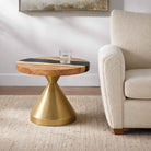 Coffee Table with Flux Gold 13.5"D x 16" H (Small Size) Handcrafted Steel Table Base - Thumb