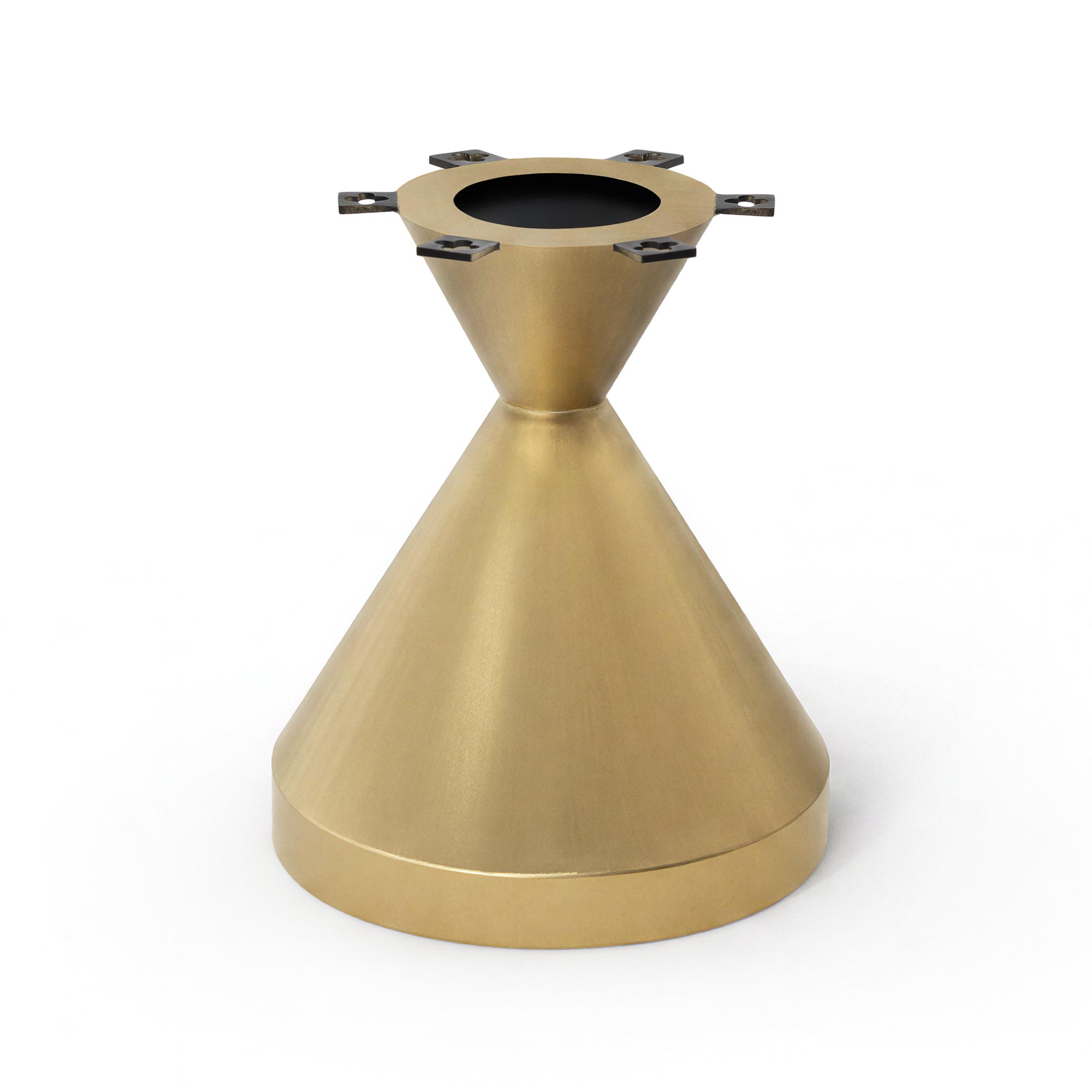 Coffee Table with Flux Gold 13.5"D x 16" H (Small Size) Handcrafted Steel Table Base - White Background