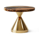 Coffee Table with Flux Gold 13.5"D x 16" H (Small Size) Handcrafted Steel Table Base - White background