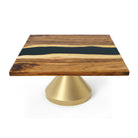 Coffee Table with Flux Gold 16" H (Big Size) Heavy Duty Metal Table Base - Rectangle Epoxy 35"