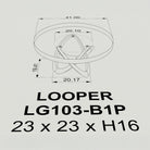 Coffee Table with Looper 16" H Metal Table Base - 3d Drawings