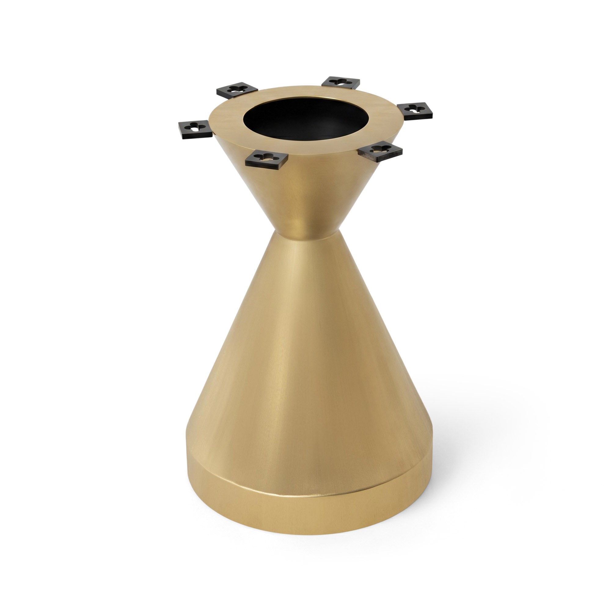 Coffee with Flux Gold 16" H Metal Table Base - brushed 10" D x 16" H - TB-16H10D base only white background