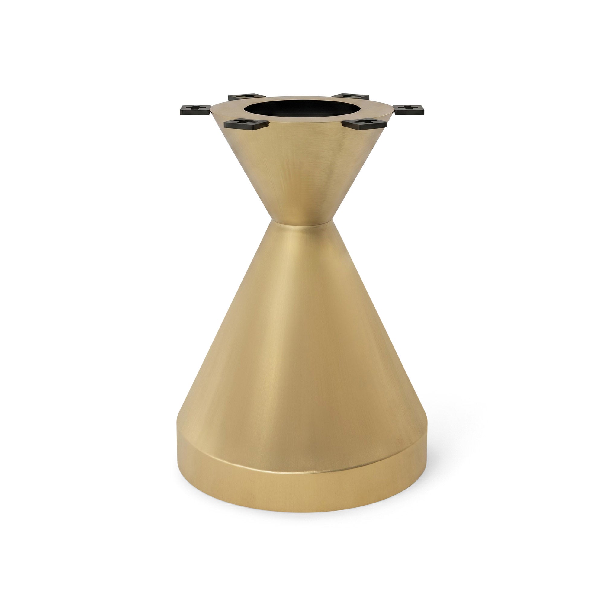 Coffee with Flux Gold 16" H Metal Table Base - brushed TB-16H12D-BR base only white background base only white background