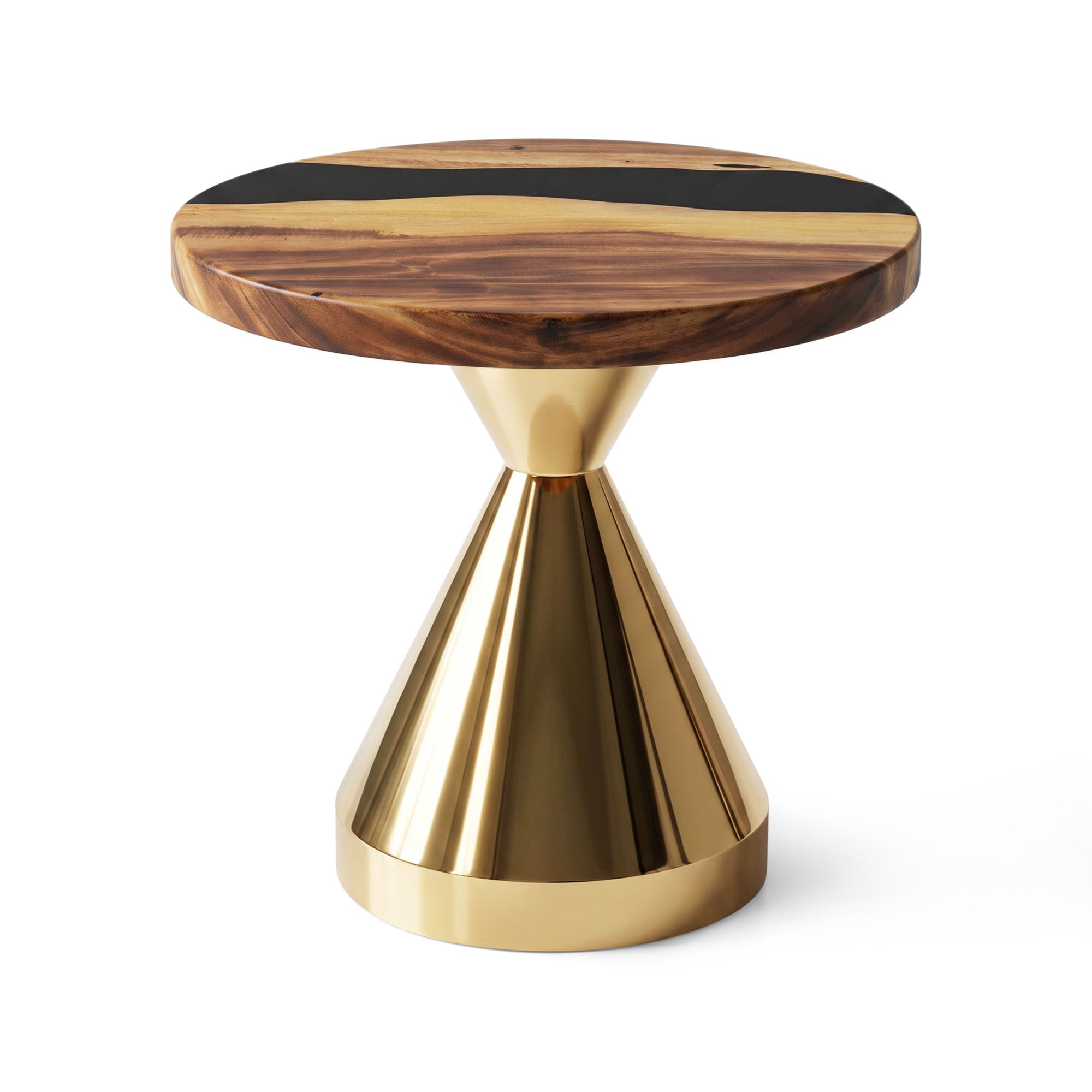 Gold Coffee Table for Small Unique Home Furniture - Flux Base - white background