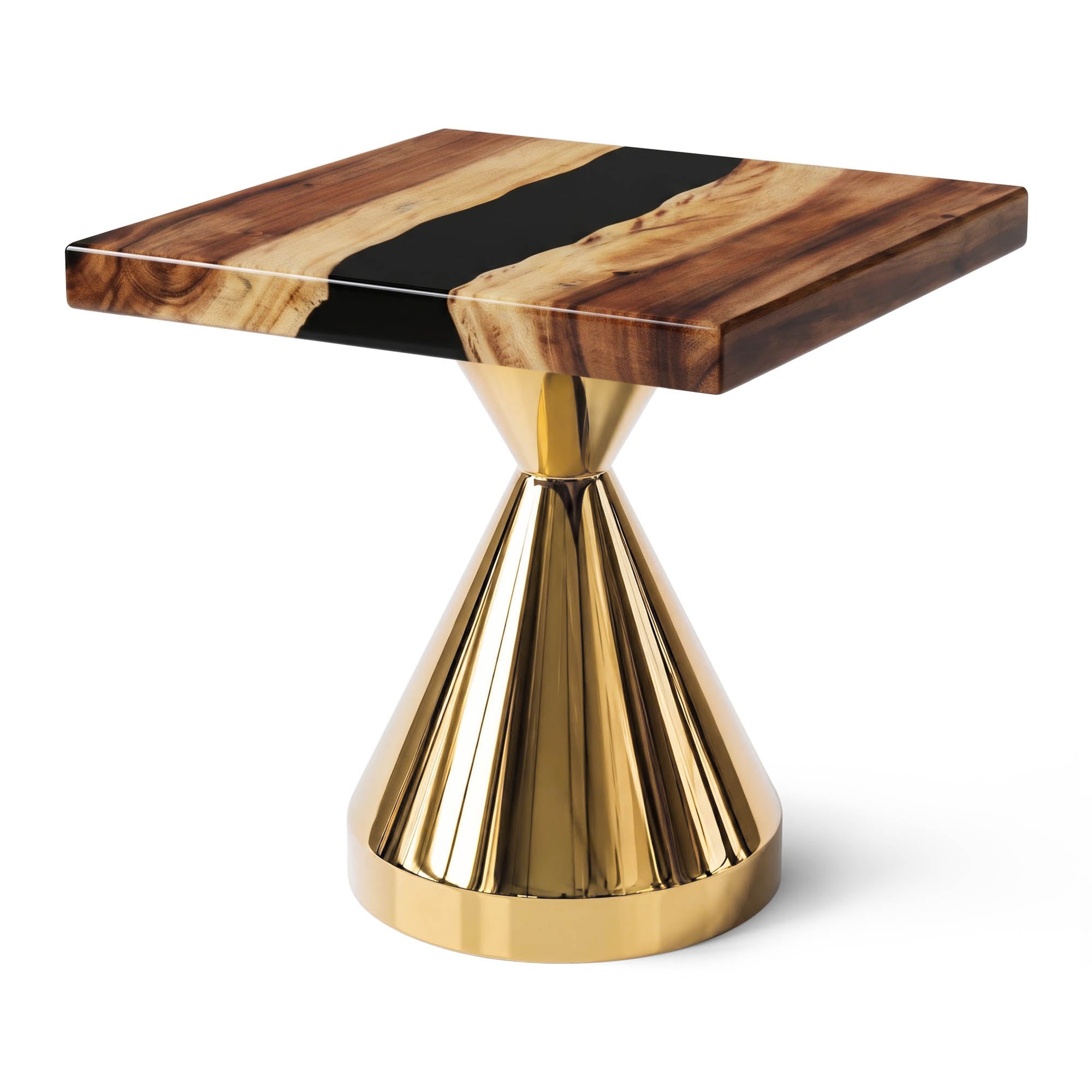 Gold Coffee Table for Small Unique Home Furniture - Flux Base - white background