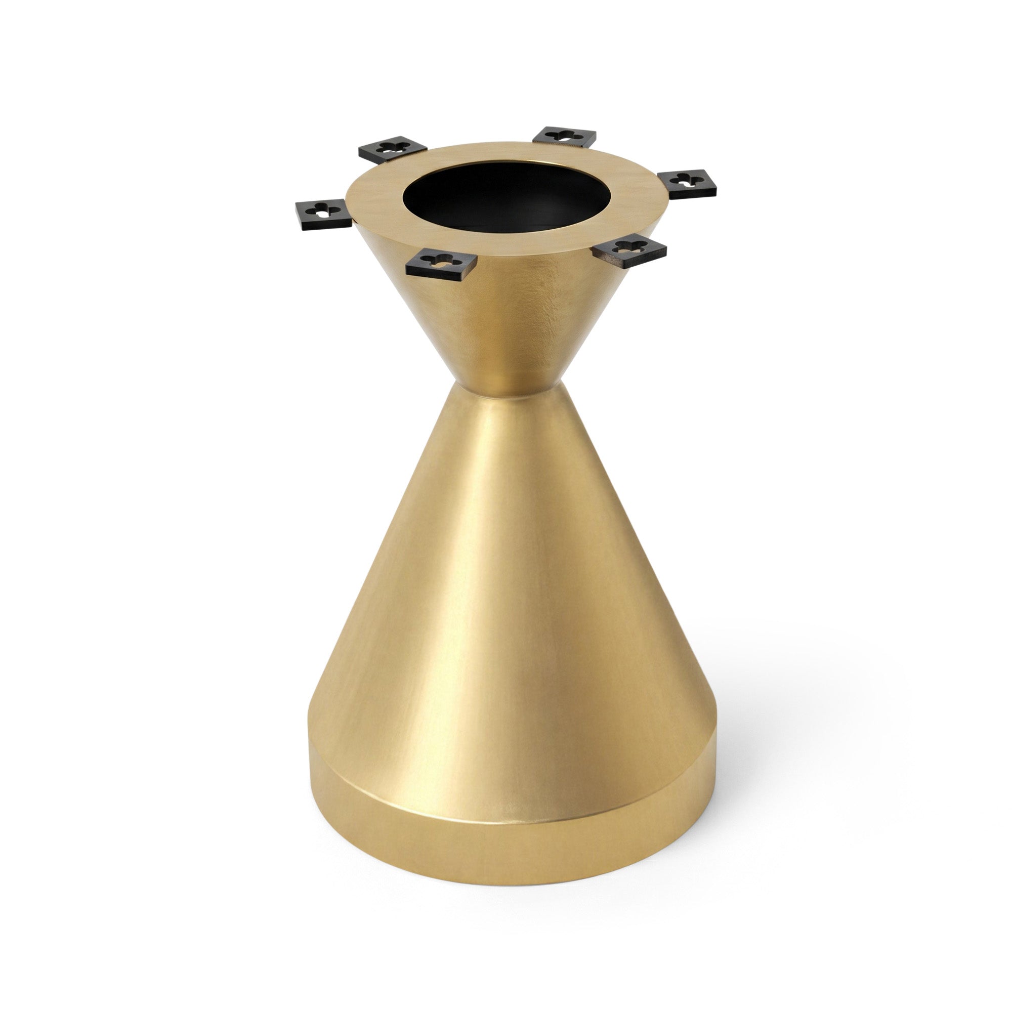 Coffee with Flux Gold 16" H Metal Table Base - polished TB-16H10D base only white background