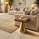 Coffee with Flux Gold 16" H Metal Table Base - polished TB-16H10D-PLGXEP-SSQ15