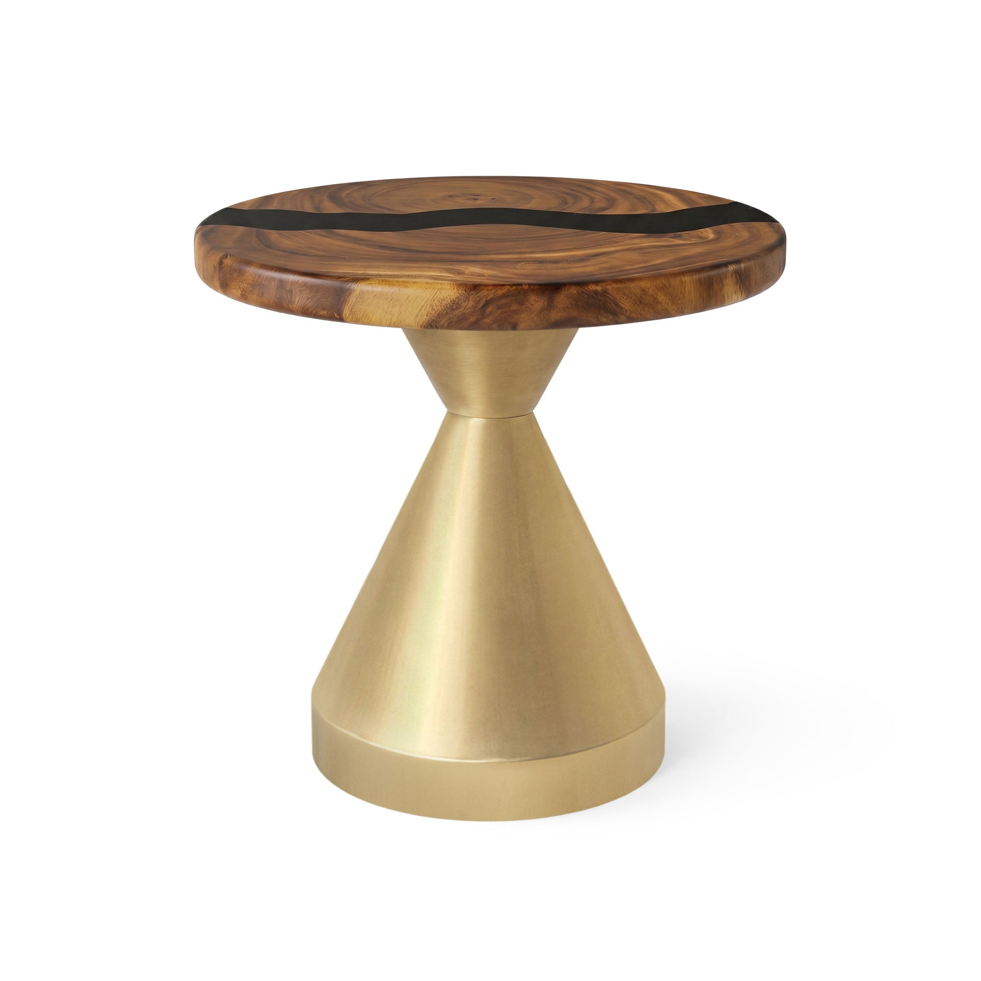 Coffee with Flux Gold 16"H x 12"D Metal Table Base - Round Epoxy 19"
