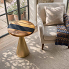 Console Table with Flux Gold 12"D x 28"H Steel Table Base - Interior