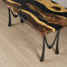 Console Table with Mavie 28.5" H Steel Table Legs - epoxy table top interior