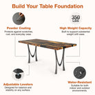 Features of Console Table with Mavie 28.5" H Steel Table Legs