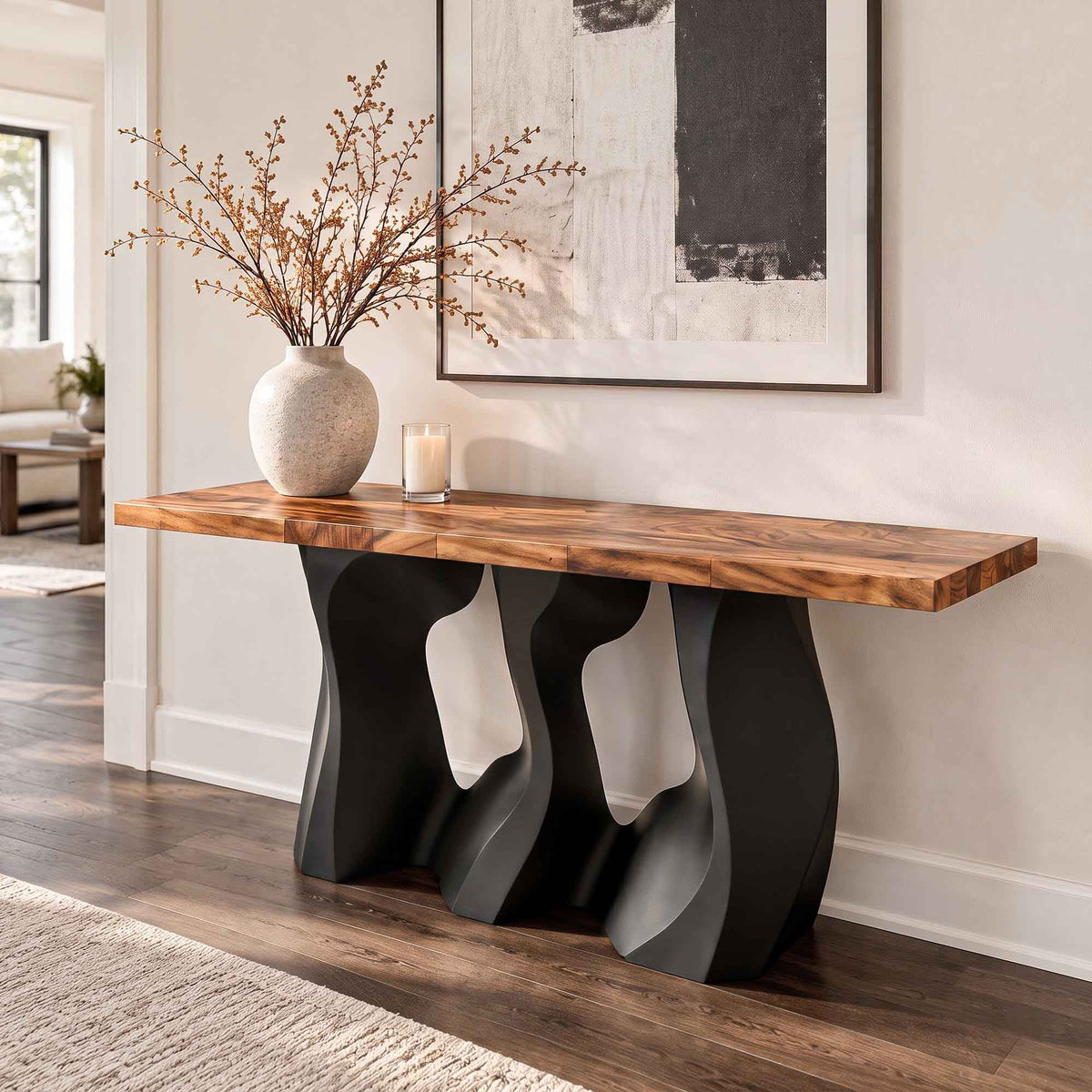 Console Table with Side-Rocky 28.5" H Steel Table Base - BB-SRE70x15 