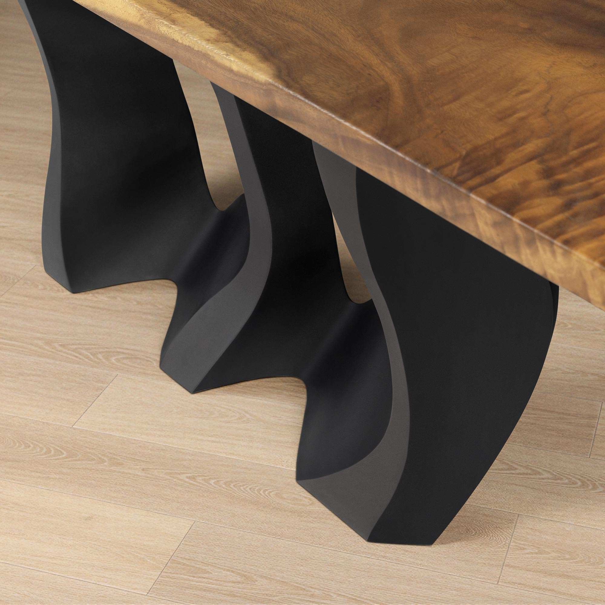 Console Table with Side-Rocky 28.5" H Steel Table Base - natural wood table top interior