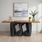 Console Table with Side-Rocky 28.5" H Steel Table Base - butcher block table top interior