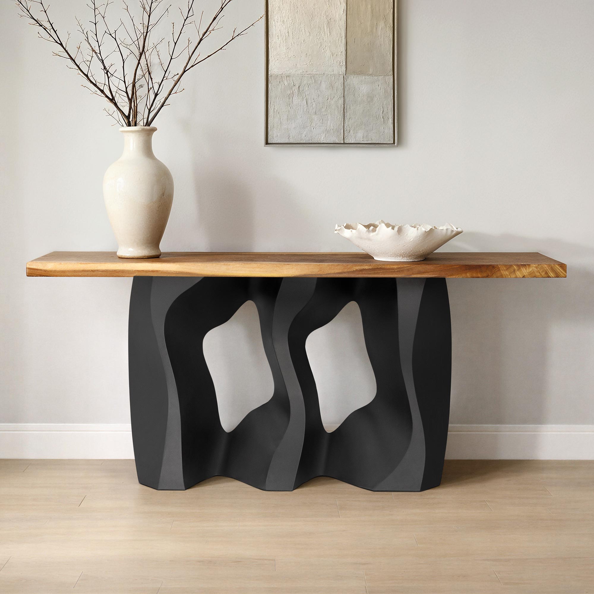 Console Table with Side-Rocky 28.5" H Steel Table Base - thumb