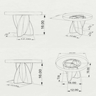 Contemporary Coffee Table 29" Round & Square with Petal Steel Base - 110 Calix - SSQ29 3D Drawings