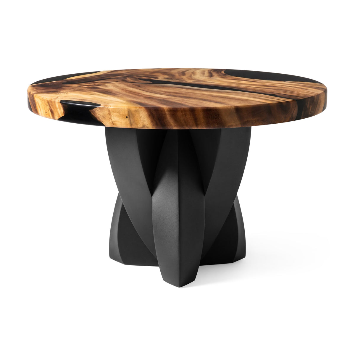 Contemporary Coffee Table 29" Round & Square with Petal Steel Base - 110 Calix -  SRU29 White background