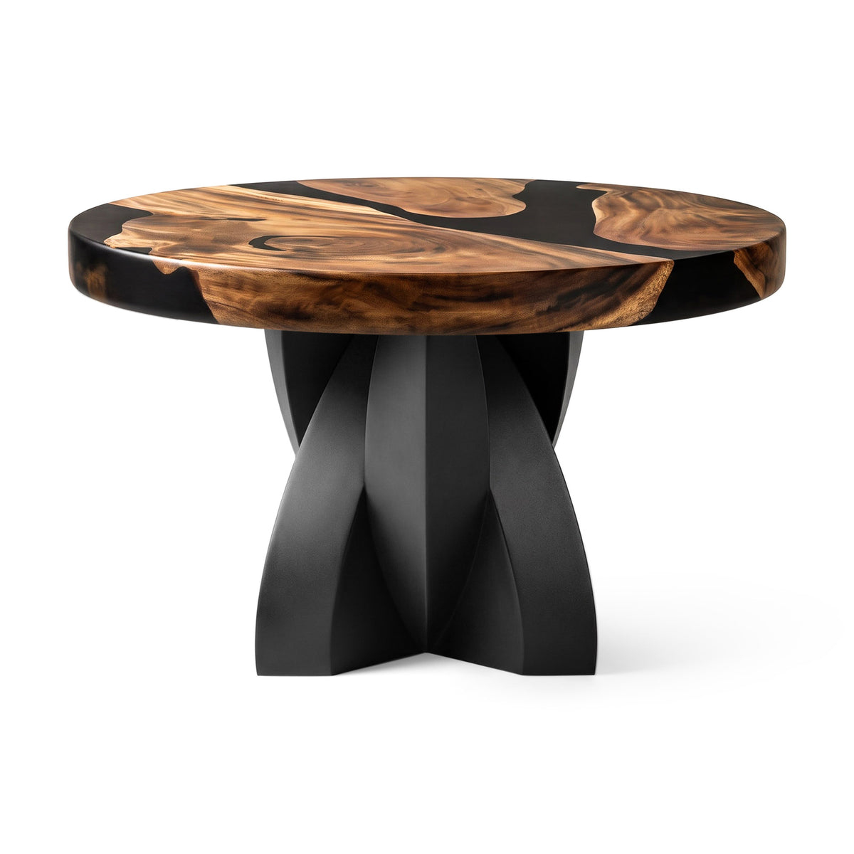 Contemporary Coffee Table 29" Round & Square with Petal Steel Base - 110 Calix -  SRU29 White background