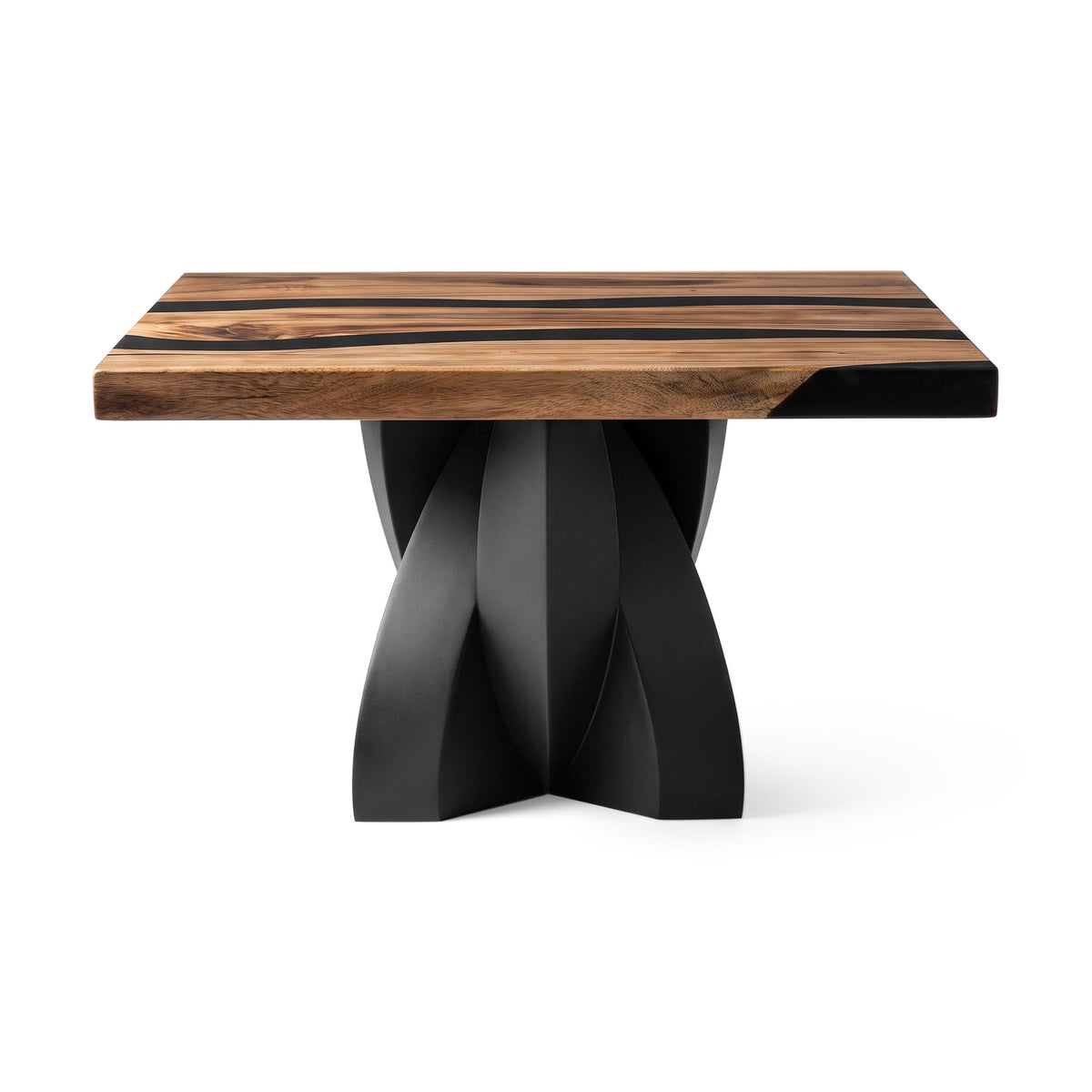 Contemporary Coffee Table 29" Round & Square with Petal Steel Base - 110 Calix - SSQ29 White background