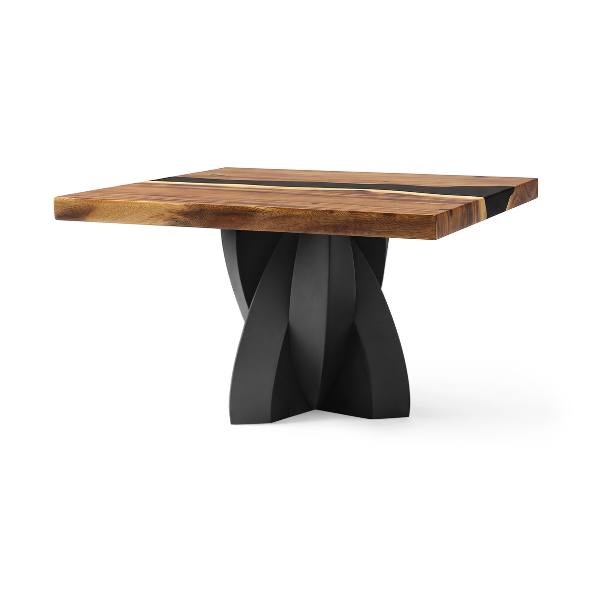 Contemporary Coffee Table 29" Round & Square with Petal Steel Base - 110 Calix - SSQ29 White background