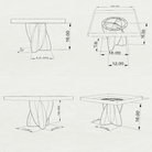Contemporary Coffee Table 29" Round & Square with Petal Steel Base - 110 Calix - SSQ29 3D Drawings