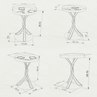 Dining Table 23" with Steel Base for Small Kitchens - 530 Teris -SRU23 3D Drawings
