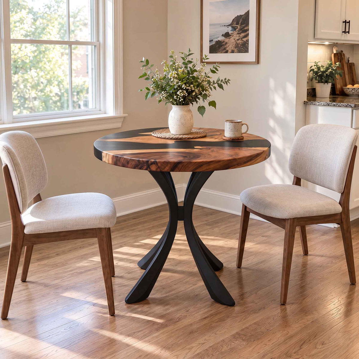 Dining Table 35" Round or Square for Contemporary Homes - 413 Zolia - SRU35 Interior