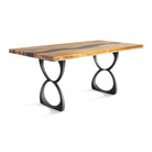 Dining Table with Amplex 28.5" H Metal Table Legs - epoxy table top side white background