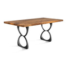 Dining Table with Amplex 28.5" H Metal Table Legs - natural wood table top side white background