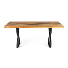 Dining Table with Amplex 28.5" H Metal Table Legs - epoxy table top center white background