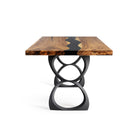 Dining Table with Amplex 28.5" H Metal Table Legs - epoxy table top white background
